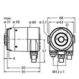 Absolute Rotary Encoder - Multiturn Industrial Line   RM-36B12E-9A28B-R3M12