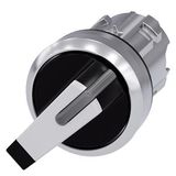 Toggle switch illuminable, 22 mm, round, metal, high gloss, white, knob short