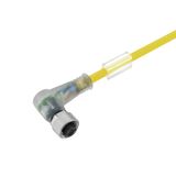 Sensor/actuator line, One end without connector, M12, Number of poles : 4, 5 m, Socket, angled, Shielded: No, LED: Yes, Sheath material: PUR, Halogen: No