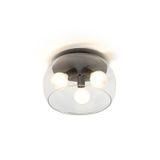 AMANDA ceiling matte black clear glass 230V LED E27 3x15W