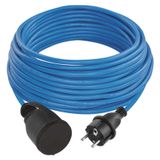 Weatherproof Extension Cord 20 m / 1 socket / blue / PVC / 230 V / 1,5 mm2