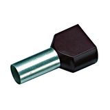 Wire ferrule, Duo 2x1.5mmý, L1=8mm, black