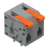 2601-1302 PCB terminal block; lever; 1.5 mm²; Pin spacing 7.5 mm; 2-pole; Push-in CAGE CLAMP®; 1,50 mm²; gray