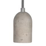 Concrete Lampholder E27 + 1.5m Textile Cable Black/White