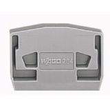 End plate for terminal blocks with snap-in mounting foot 4 mm thick li