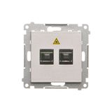 Double fiber optic sockets, matt aluminum