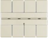 Arsys Push Button, 4-gang, with Labelling Field White Glossy
