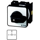 T0-1-8218/EZ Changeoverswitches, T0, 20 A, centre mounting, 1 contact unit(s), Contacts: 2, 90 °, maintained, With 0 (Off) position, 1-0-2, Design number 8218