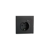 OUTLET FLUSH MOUNTED SINGLE W/EARTH + USB-C CHARGER BL 6-PAC