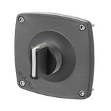 Wall-mounting knob selector switch 84x84, Ø 22, 2-position, black