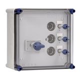 Distribution enclosure 1x40A Duco 4p 3xDII+busbars