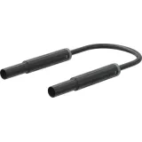 Safety measuring lead with (4 mm lamella plug, straight) to (4 mm lamella plug, straight), 0.5 m, black, silicone, 2.5 mm², CAT IV, 66.1043-05021