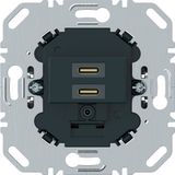 USB C+C (PD) wall socket, black