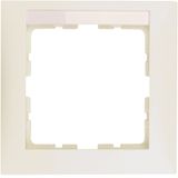 Frame 1gang, lab. field, S.1, white glossy