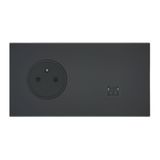 Art d'Arnould universe Epure 2P+E power socket and RJ45 socket - matte black