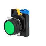 Pushbutton A22NN Ã˜22, bezel plastic, FLAT, MOMENTARY, CAP COLOR Opaque GREEN, , 3NO, NON-LIGHTED A2210015D