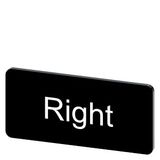 Labeling plate 12.5 x 27 mm, label black, labeling: Rechts