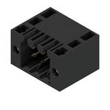 PCB plug-in connector, male header, Flange, THT solder connection, 3.50 mm, Number of poles: 6, 90°, Solder pin length (l): 3.5 mm, Gold-plated, black, Box