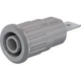 4 mm socket, flat plug connection, mounting Ø 12.2 mm, CAT III, CAT IV, gray, 49.7073-28