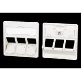 Central plate 50 x 50 mm 3 port, pearl white, modul