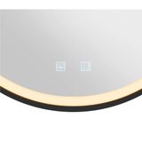 TRUKKO 60 mirror Ø 60 cm, chrome, black edge
