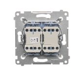 SAT-SAT-RTV double aerial socket, atten.: 1dB, black matt