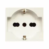 Combined schuko + italian standard socket outlet 2P+E  10/16A 250V with shutters - 2 modules