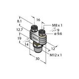 2-Way Splitter Y-Splitter with LED, Male M12 × 1 - 2x Female M8 × 1   YB2-FSM4.4-2PKG3M-P7X3