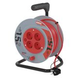 PVC Extension Cord Reel– 4 sockets, 15m SCHUKO