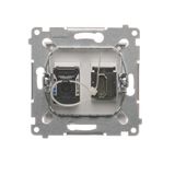 Single-pole switch + two-pole switch - 2 push buttons, 16AX, light gray matt