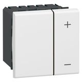 Dimmer switch Mosaic -600 W - status memory function - 2 modules - white