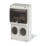 Surface mount enclosure 2 cutouts