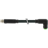 M8 male 0° / M8 female 90° A-cod. snap-in PVC 3x0.25 bk UL/CSA 5.5m
