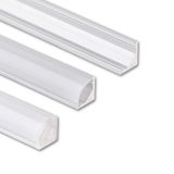 Corner aluminum profile RB, 8x8mm, Whitey diffus., 1m