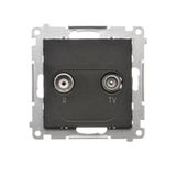 RTV pass-through aerial socket, module, black matt