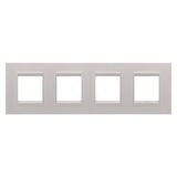 LUX INTERNATIONAL PLATE - IN METAL - 2+2+2+2 MODULES HORIZONTAL - MONOCHROME NATURAL BEIGE - CHORUSMART