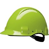 3M™ Hard Hat, Uvicator, Pinlock, Ventilated, Leather Sweatband, Hi-Viz