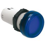 LED integrated monoblock pilot light, steady light Ø22mm Platinum series chromed plastic, blue, 230VAC