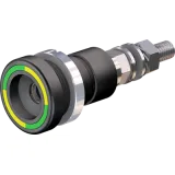 6 mm socket, threaded bolt, mounting Ø 18.5 mm, yellow/green, 14.0010-20