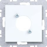 Centr.pl. voor XLR connector D-serie, A.x/C.x/S.1/B.x/Q.x/K.x wit glz.