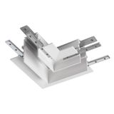 L-connector mechanical, 48V TRACK, for mounting track deep, left, white