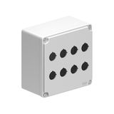 Multiholes control station, empty with no actuators, for 8 actuators. Grey cover