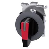 Toggle switch, illuminable, 30 mm, round, metal, matt, red
