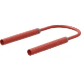 Safety measuring lead with (4 mm lamella plug, straight) to (4 mm lamella plug, straight), 1.5 m, red, PVC, 1.0 mm², CAT II, 66.1054-15022