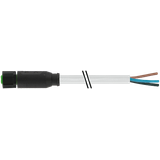 M8 female 0° A-cod. with cable Lite PVC 4x0.25 gy UL/CSA 15m