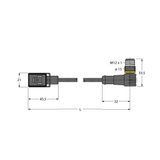 Valve connector B type Extension Cable   VBS02-S80E-1-WSC5.31T/TEL