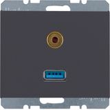 USB/3.5 mm audio soc. out., K.1, ant. matt, lacq.