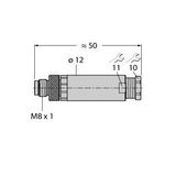Field-Wireable Connector Male Connector M8 × 1/Ø 8 mm, Straight   BS5143-0