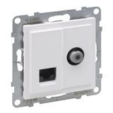 TV F-TYPE + RJ45 CAT6 UTP WHITE