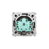 Intermediate switch with indicator light, LED not replaceable Color: blue, (module), 10AX, quick connection, satin, metallized